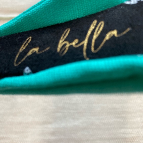 La Bella Teal Canvas and Pearl Headband - Picture 5 of 5